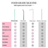Reusable Silicone Straw With Case
