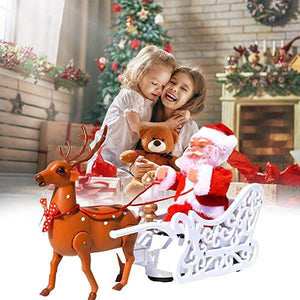 Elk Pulling Santa Claus