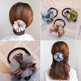 Flower Tiara Hair Tying Tool (2pcs)