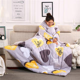 Wearable Blanket Lazy Quilt with Sleeves